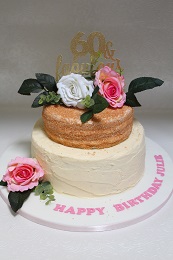 60th birthday flower cake
